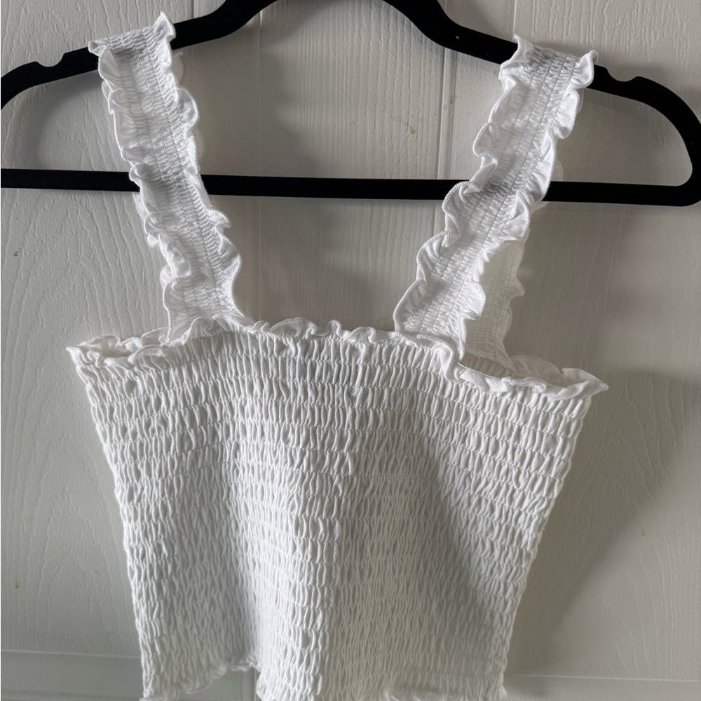 Hollister Smocked Ruffled Crop Tank Top - Picture 3 of 3